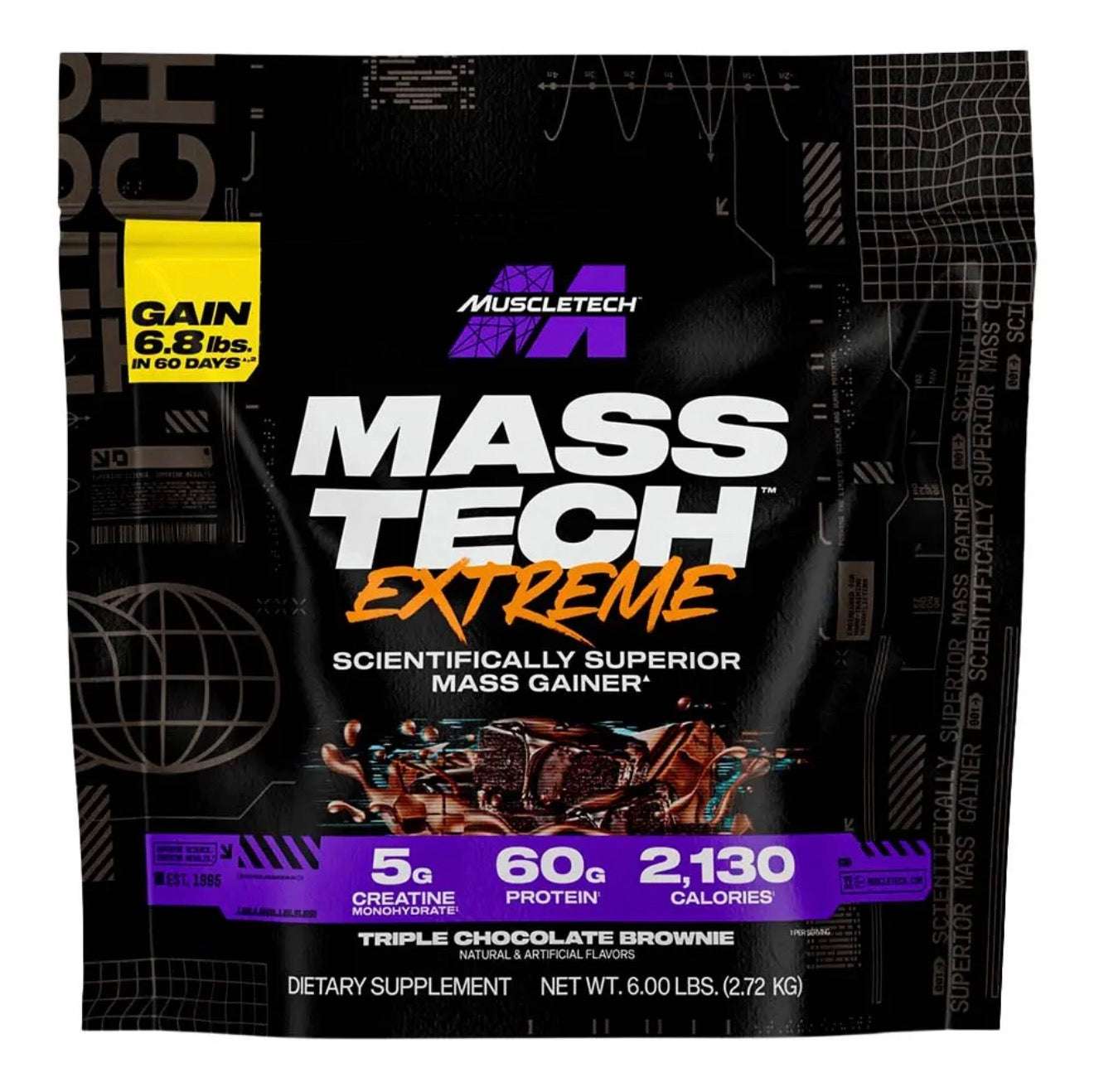 Muscletech Mass Tech Extreme 2000, Triple Chocolate Brownie, 6 LB