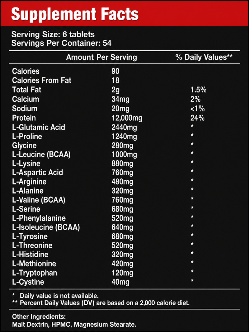 Amino Hardcore 325 Tablets By Mega Sports