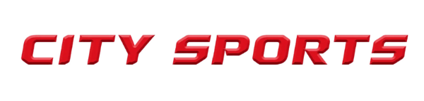 Red 'CITY SPORTS' text on a white background